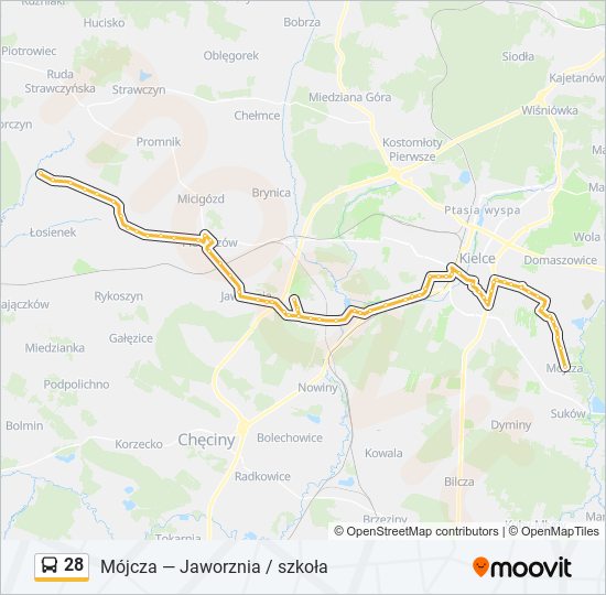 28 bus Line Map