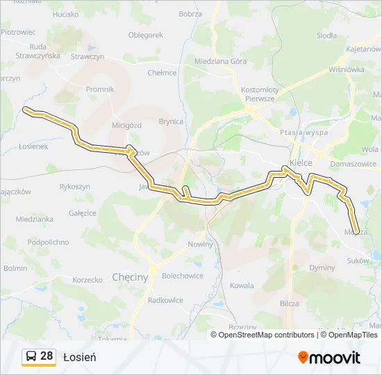 Автобус 28: карта маршрута