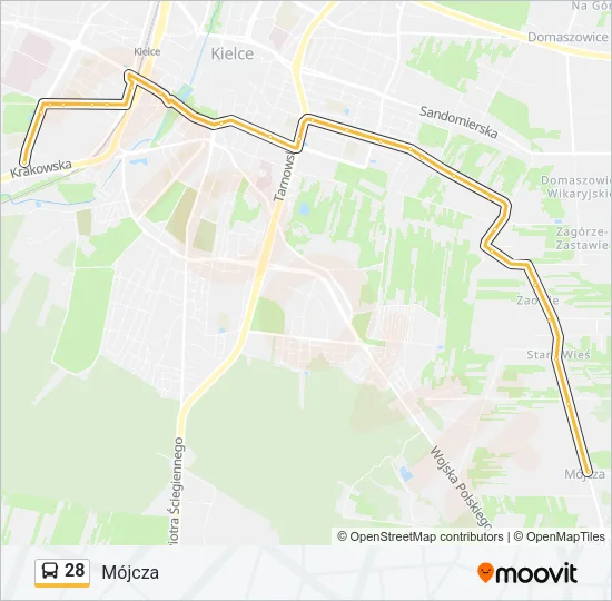 Автобус 28: карта маршрута