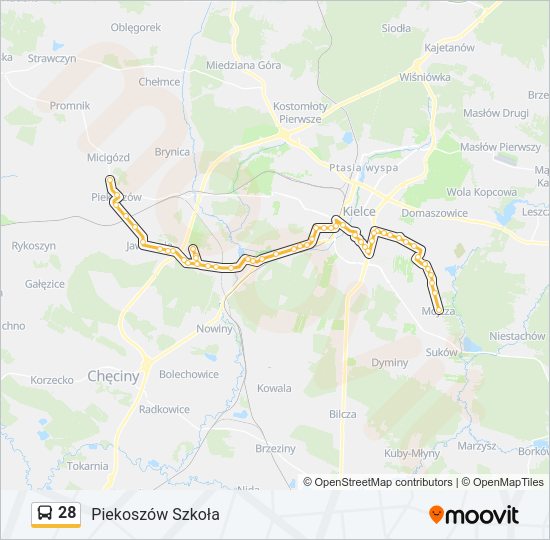 28 bus Line Map