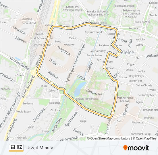 0Z bus Line Map