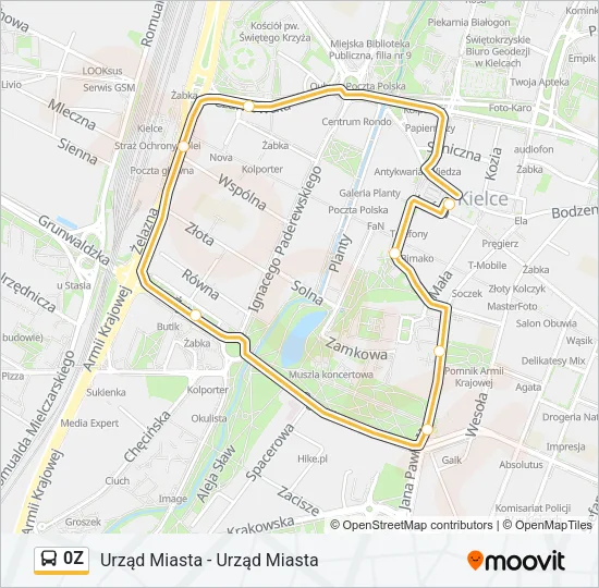 0Z Bus Line Map