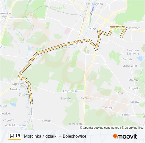 19 bus Line Map