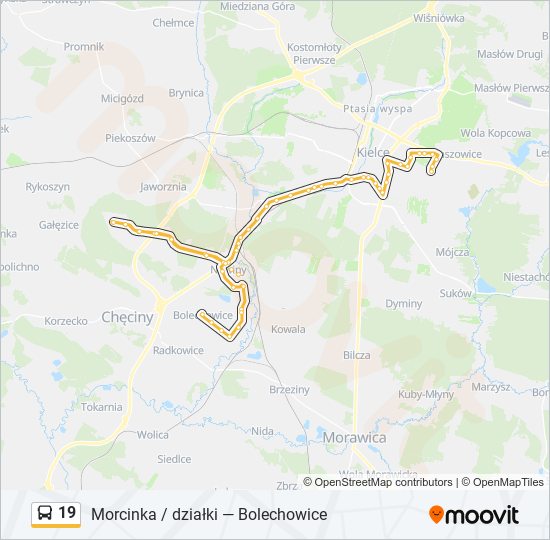 19 bus Line Map