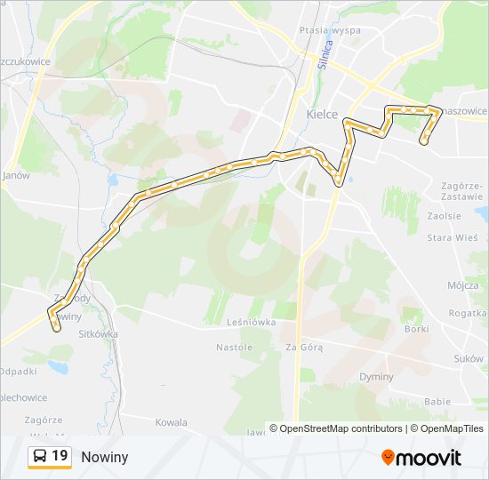 19 bus Line Map