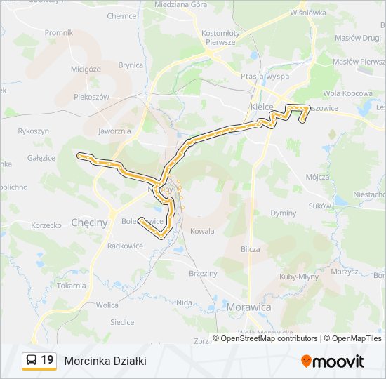 19 bus Line Map