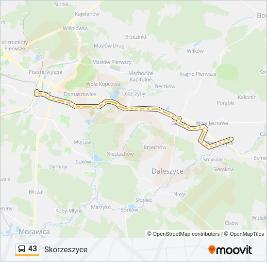 43 bus Line Map