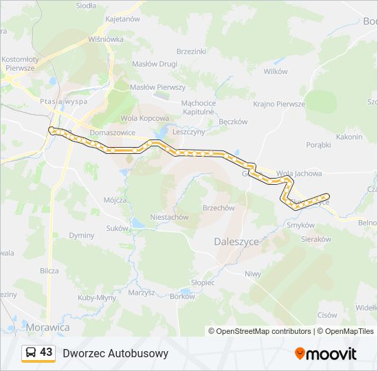 43 bus Line Map