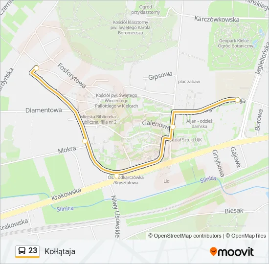 Автобус 23: карта маршрута