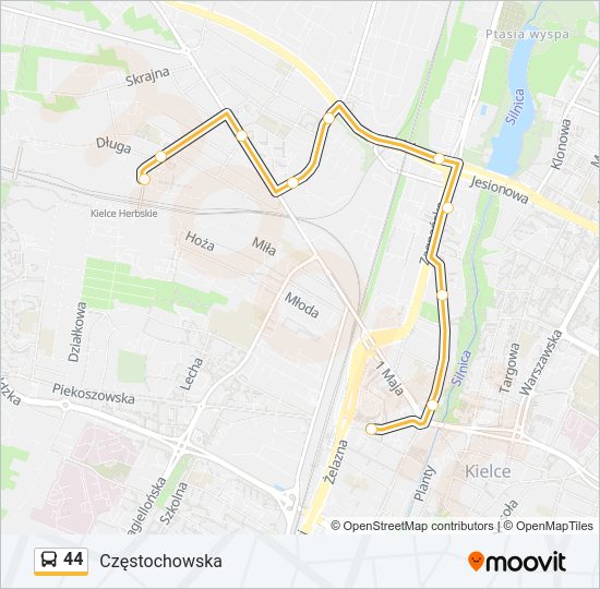 44 bus Line Map