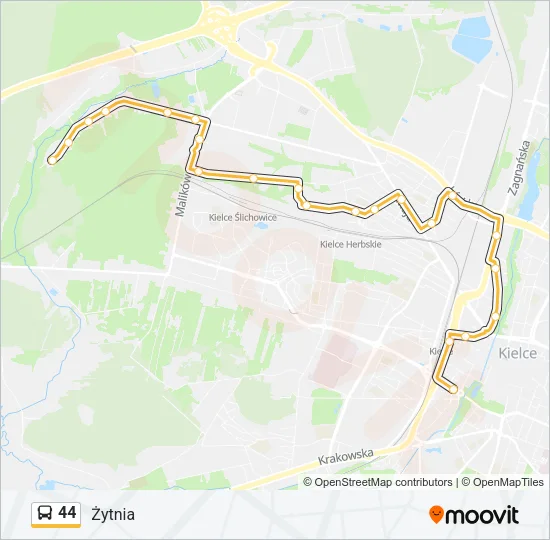 Автобус 44: карта маршрута