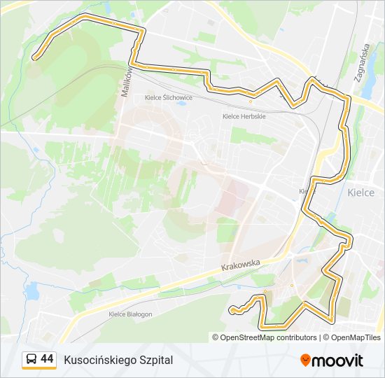 44 bus Line Map