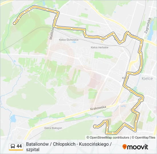 44 Bus Line Map