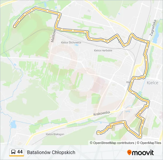 Автобус 44: карта маршрута