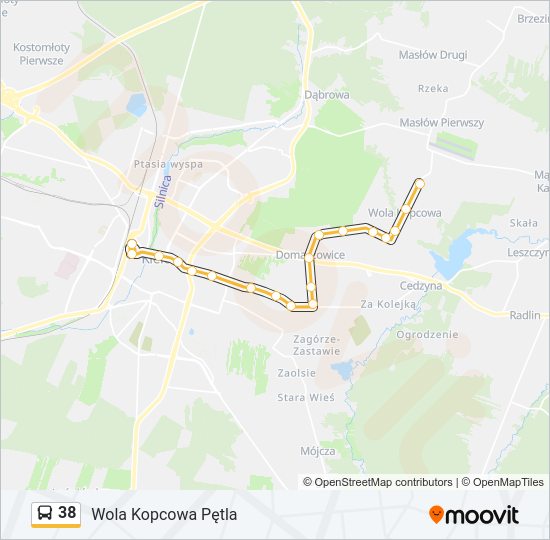 38 bus Line Map