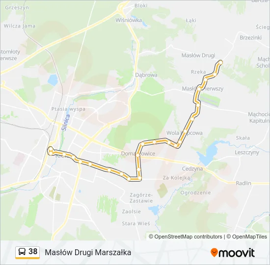 Автобус 38: карта маршрута