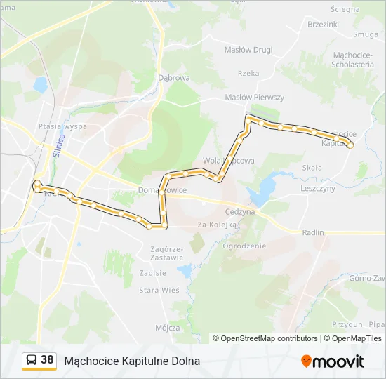 Автобус 38: карта маршрута