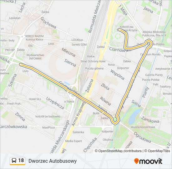 18 bus Line Map