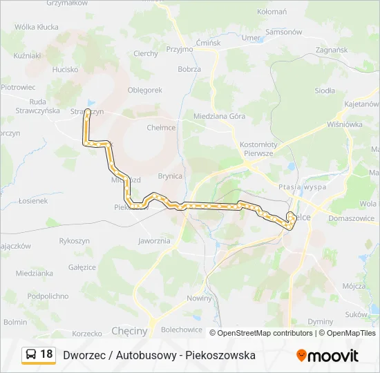 Автобус 18: карта маршрута