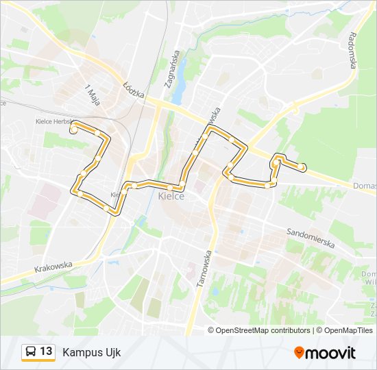 13 bus Line Map