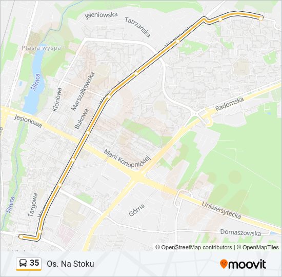 35 bus Line Map