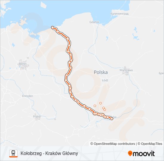 Поезд IC 83150: карта маршрута