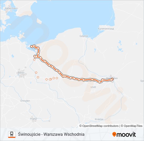 Поезд IC 81170: карта маршрута