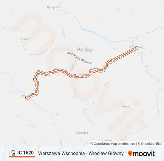 IC 1620 train Line Map