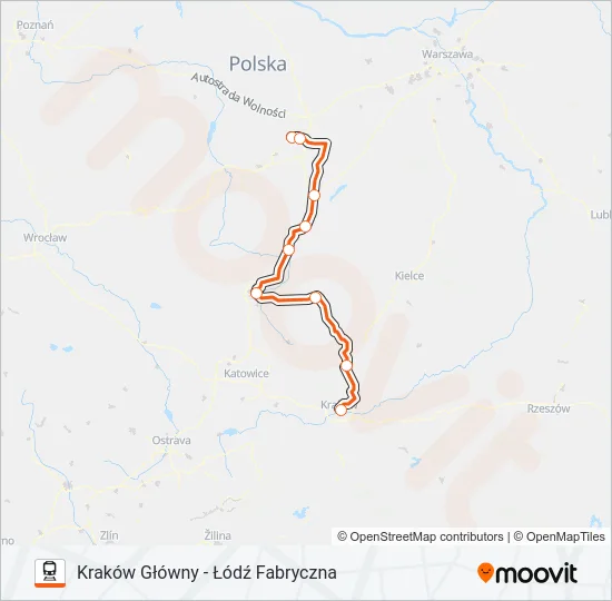 Поезд IC 31108: карта маршрута