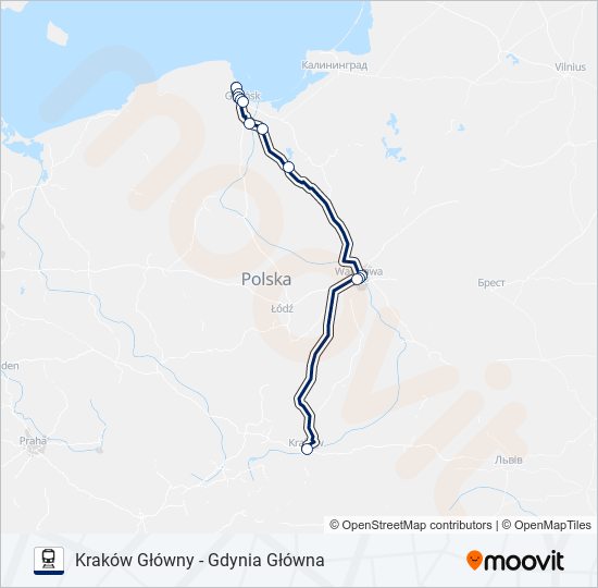 Mapa linii kolej EIP 3504