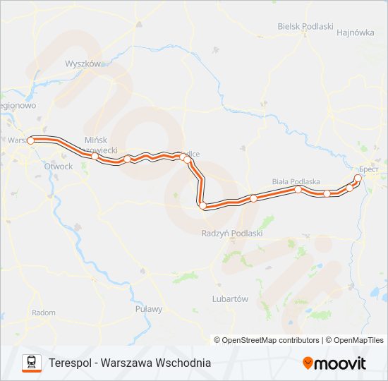 Поезд IC 11116: карта маршрута