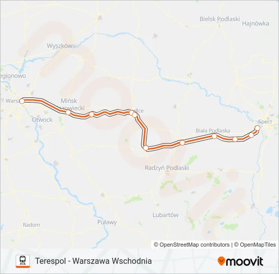 Поезд IC 11116: карта маршрута