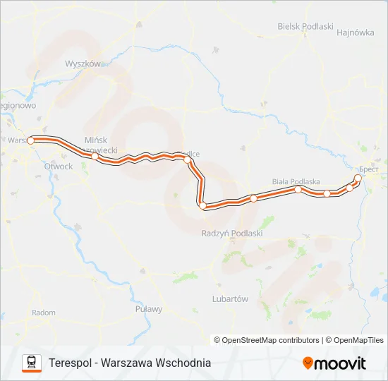 Поезд IC 11150: карта маршрута