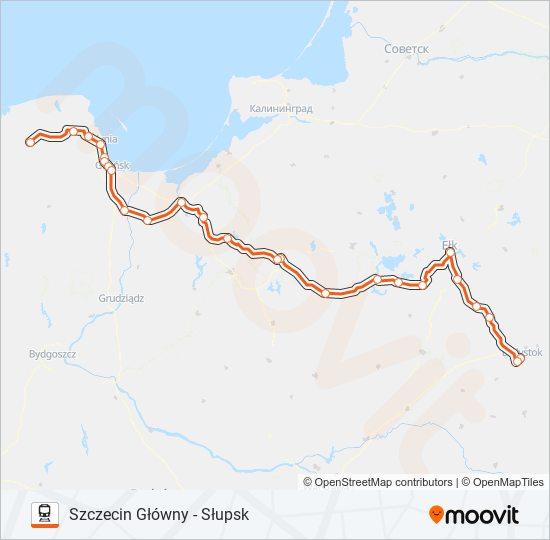 Поезд IC 81105: карта маршрута