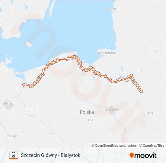 Поезд IC 81105: карта маршрута