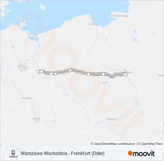 Поезд EIC 17004: карта маршрута