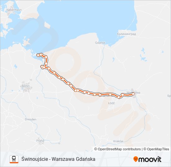 Поезд IC 81100: карта маршрута