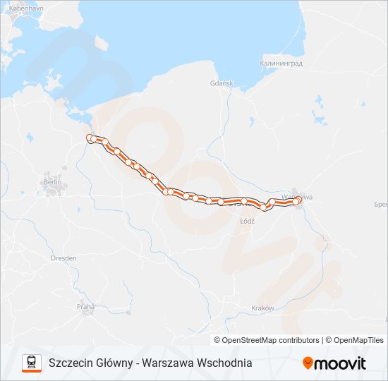 Поезд IC 81101: карта маршрута