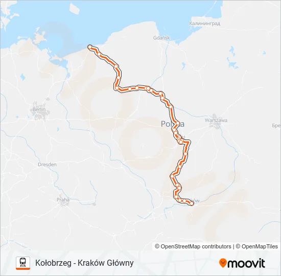 Поезд IC 83190: карта маршрута
