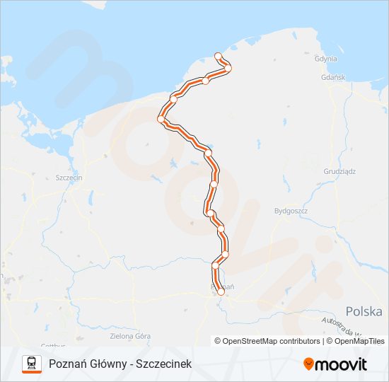 Поезд IC 78173: карта маршрута