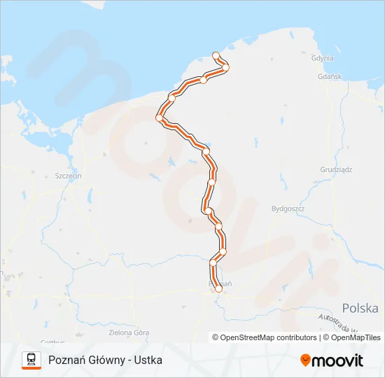 Поезд IC 78173: карта маршрута
