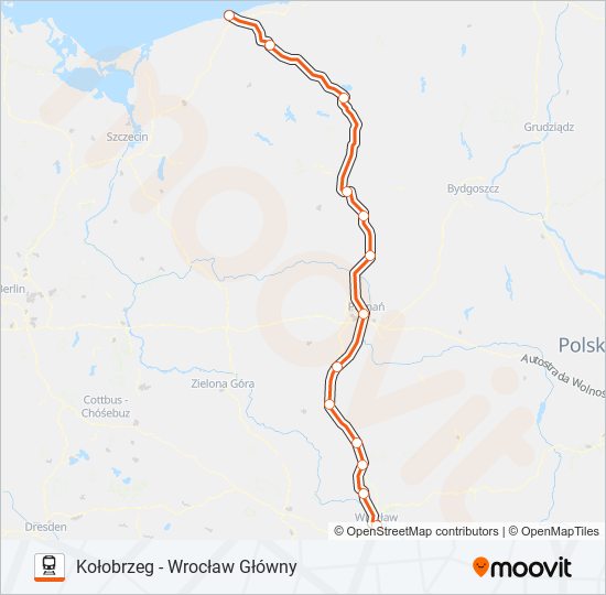 Поезд IC 86160: карта маршрута