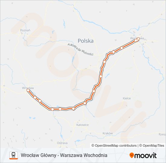 Поезд IC 61108: карта маршрута