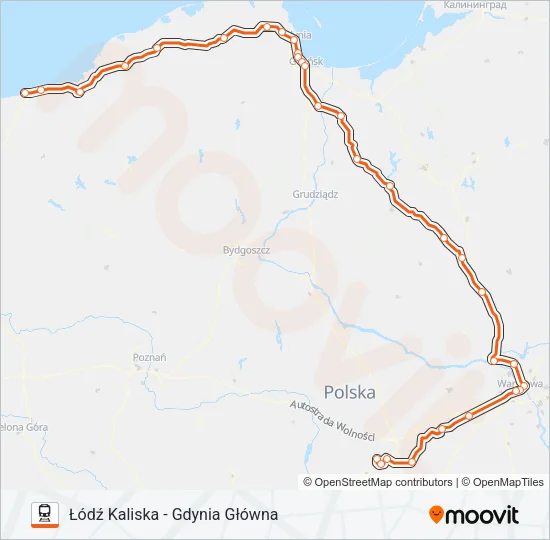 Поезд IC 18151: карта маршрута