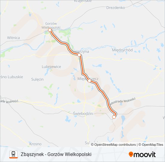 Поезд IC 78101: карта маршрута