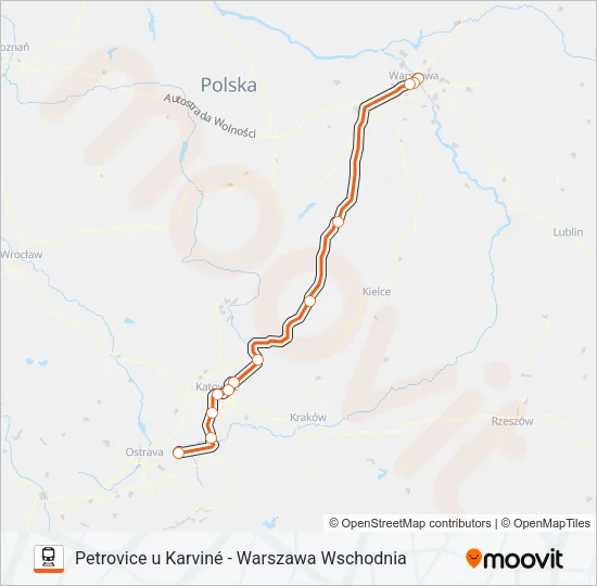 Поезд IC 41004: карта маршрута