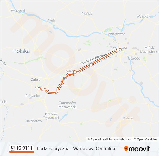 IC 9111 Train Line Map