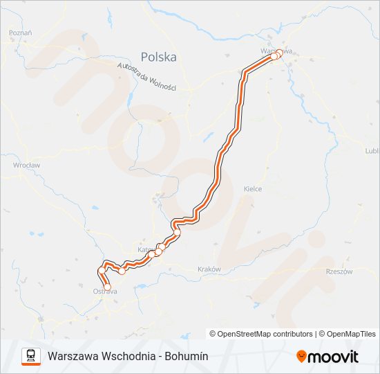 Поезд IC 14002: карта маршрута