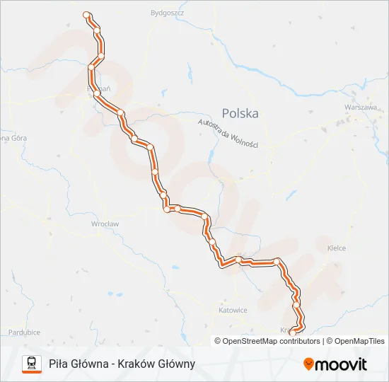 Поезд IC 83106: карта маршрута