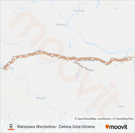 Поезд IC 17100: карта маршрута